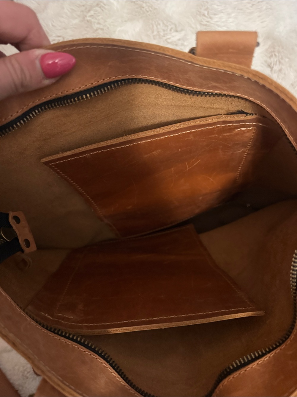 Classic Tan Leather Tote Shoulder Bag- CUSTOM !! - Picture 9 of 9